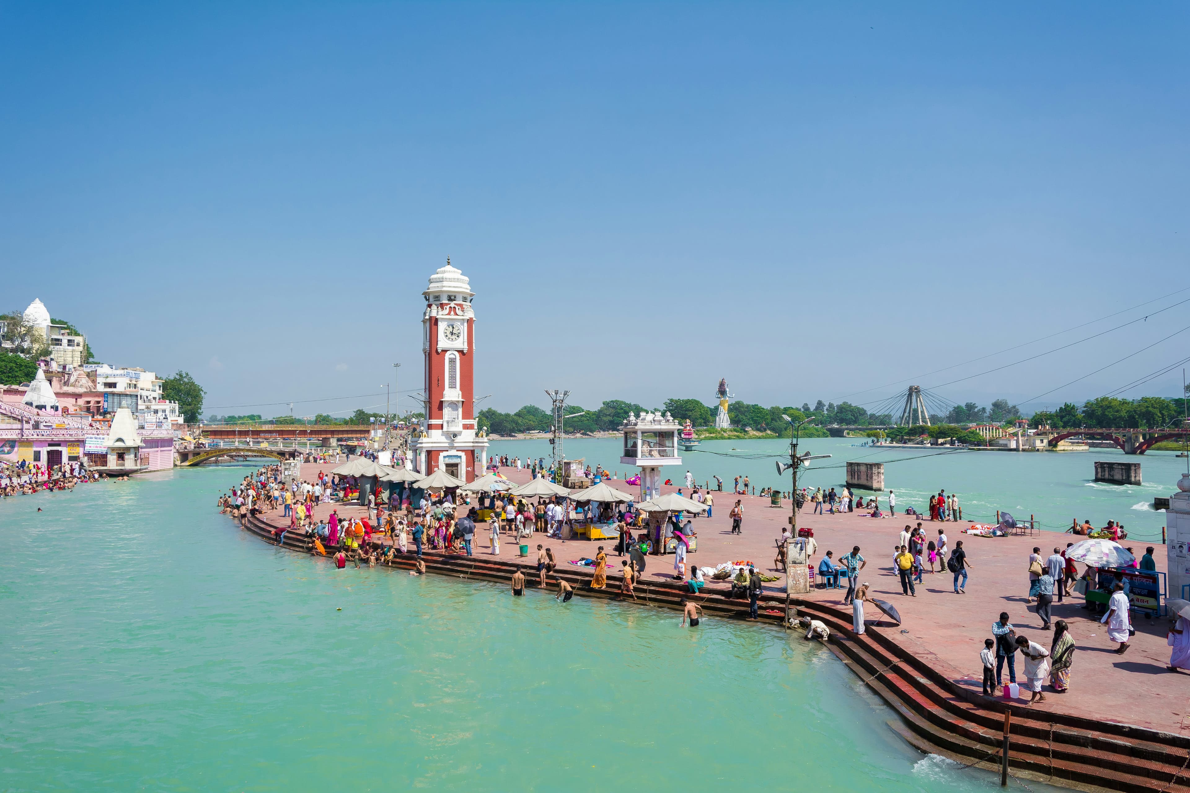 Haridwar - One of India's seven holiest cities where the Ganges descends from the Himalayas to the plains.