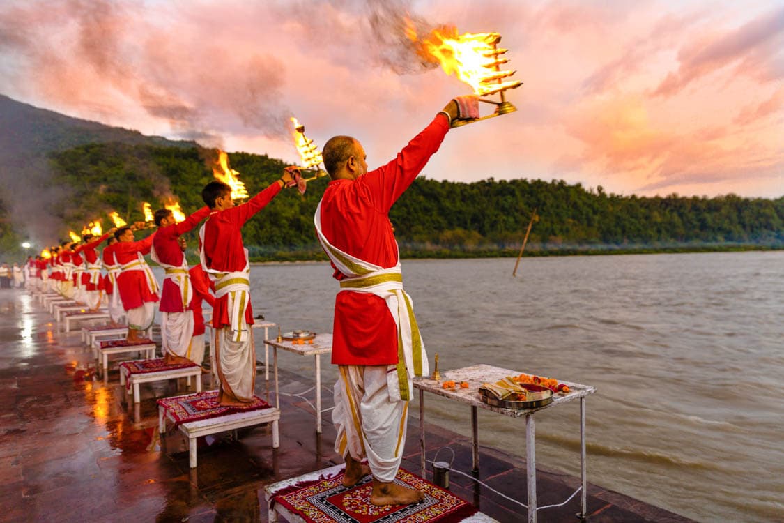 Evening Ganga Aarti - Divine prayer ceremony at sacred ghats